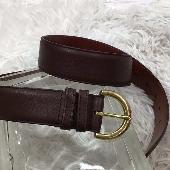 Coach Accessories - Coach Vintage Brown Leather Belt 8500 L Solid Brass Buckle Handcrafted
